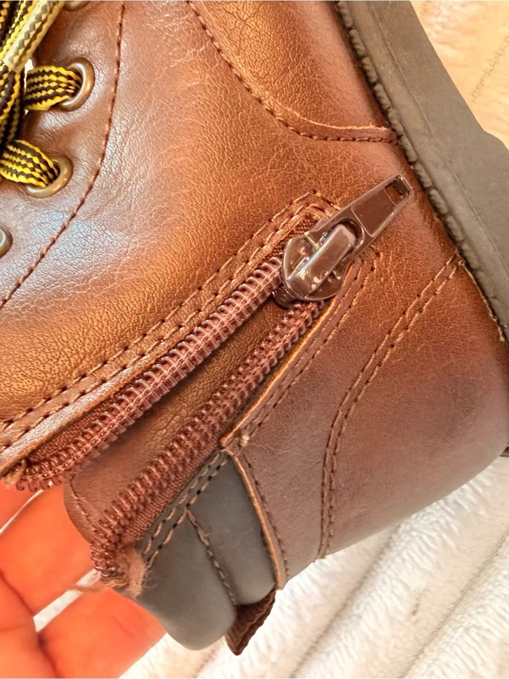 Carter's Brown KidsDress boots with Yellow-Black Laces